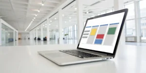 A laptop screen showing the Google Ads dashboard for a business.